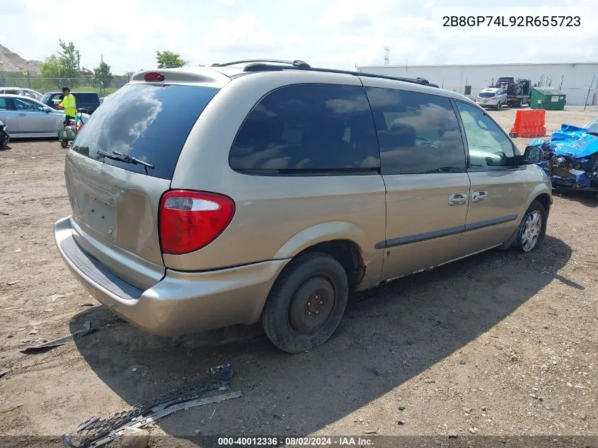 2B8GP74L92R655723 2002 Dodge Grand Caravan Ex