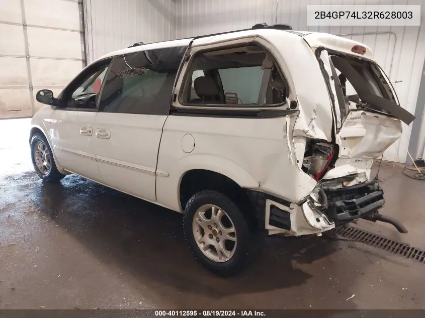 2002 Dodge Grand Caravan Ex VIN: 2B4GP74L32R628003 Lot: 40112595