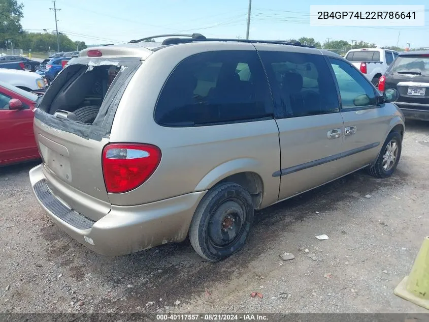 2002 Dodge Grand Caravan Ex VIN: 2B4GP74L22R786641 Lot: 40117557