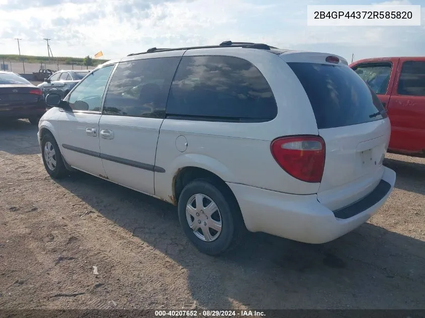 2002 Dodge Grand Caravan Sport VIN: 2B4GP44372R585820 Lot: 40207652