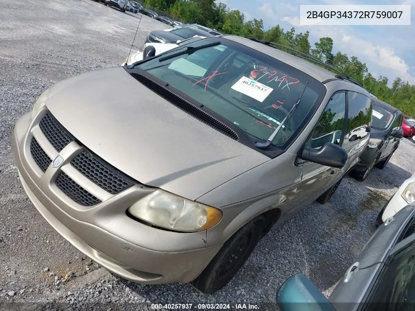 2B4GP34372R759007 2002 Dodge Grand Caravan El