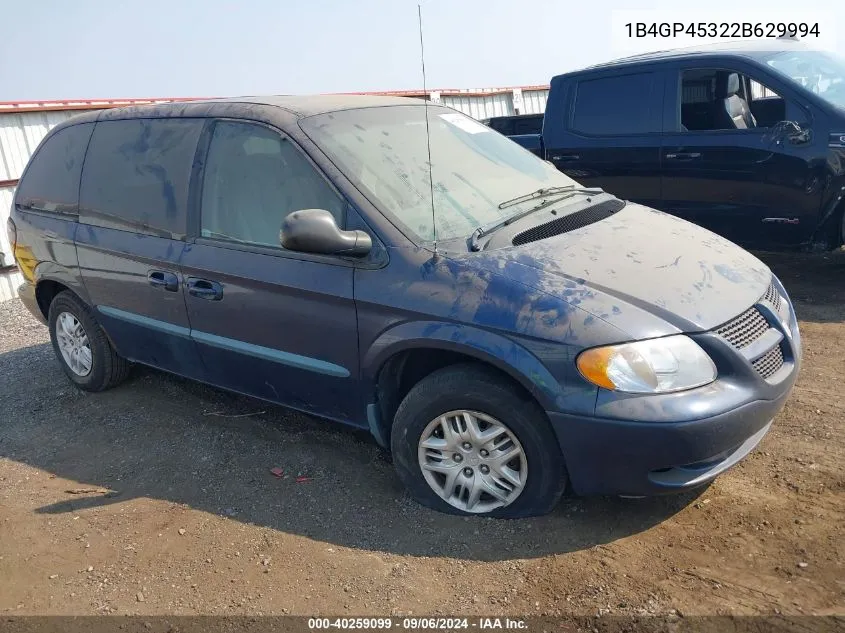 2002 Dodge Caravan Sport VIN: 1B4GP45322B629994 Lot: 40259099