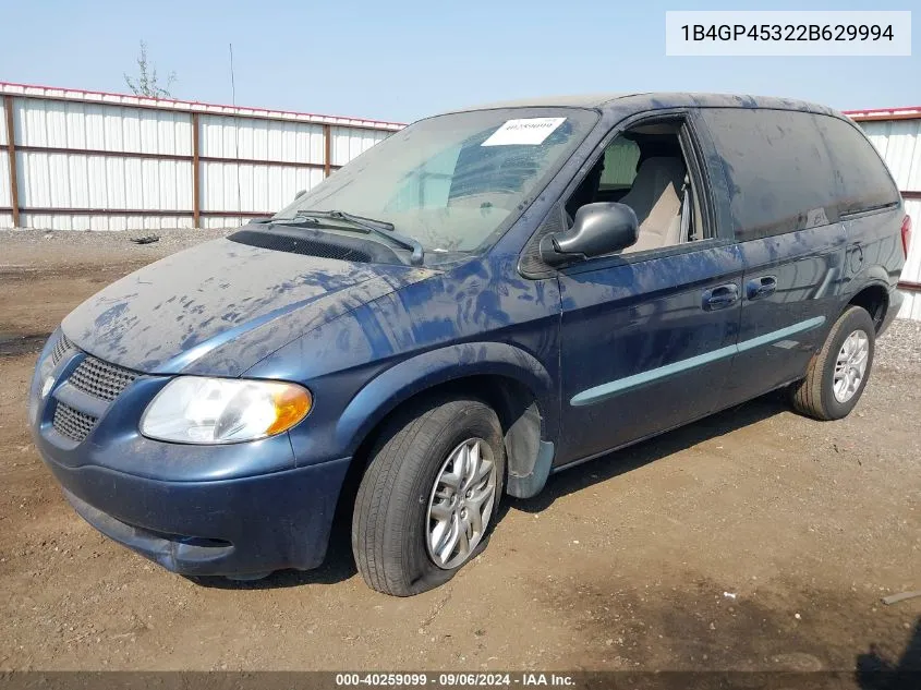 2002 Dodge Caravan Sport VIN: 1B4GP45322B629994 Lot: 40259099