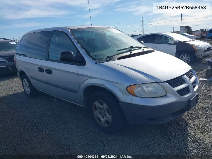 2002 Dodge Caravan Se VIN: 1B4GP25B52B658353 Lot: 40404385