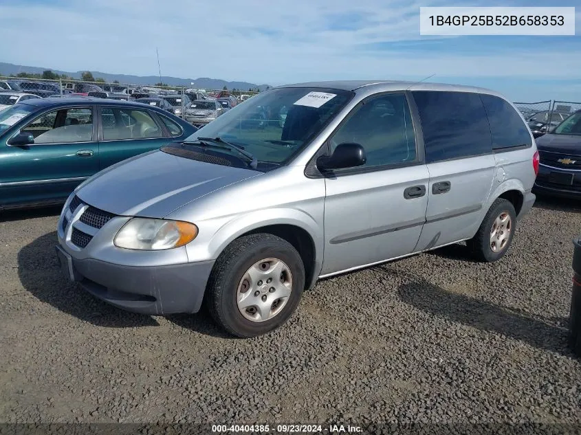 2002 Dodge Caravan Se VIN: 1B4GP25B52B658353 Lot: 40404385