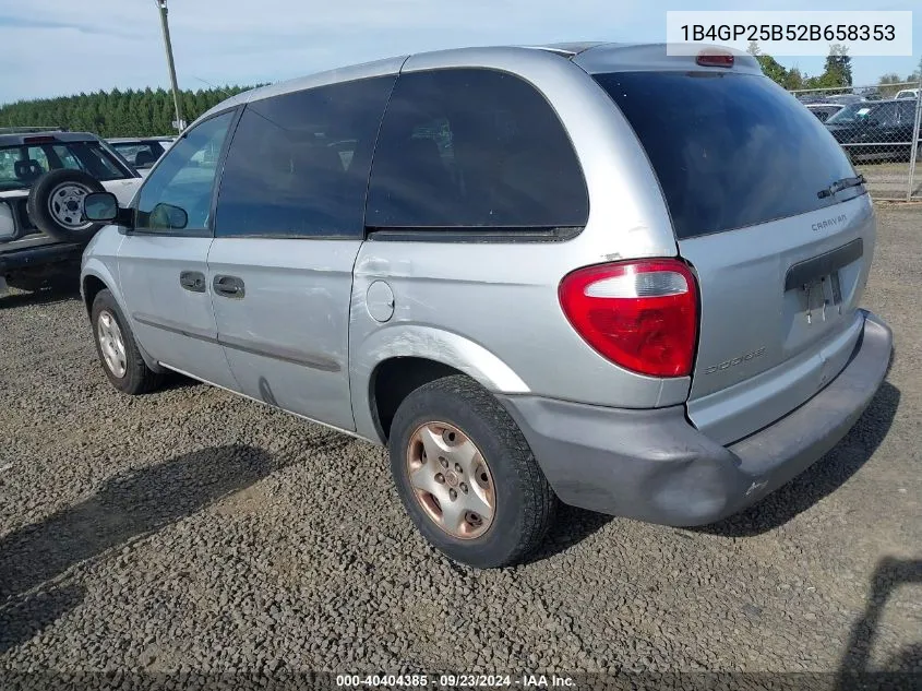 2002 Dodge Caravan Se VIN: 1B4GP25B52B658353 Lot: 40404385