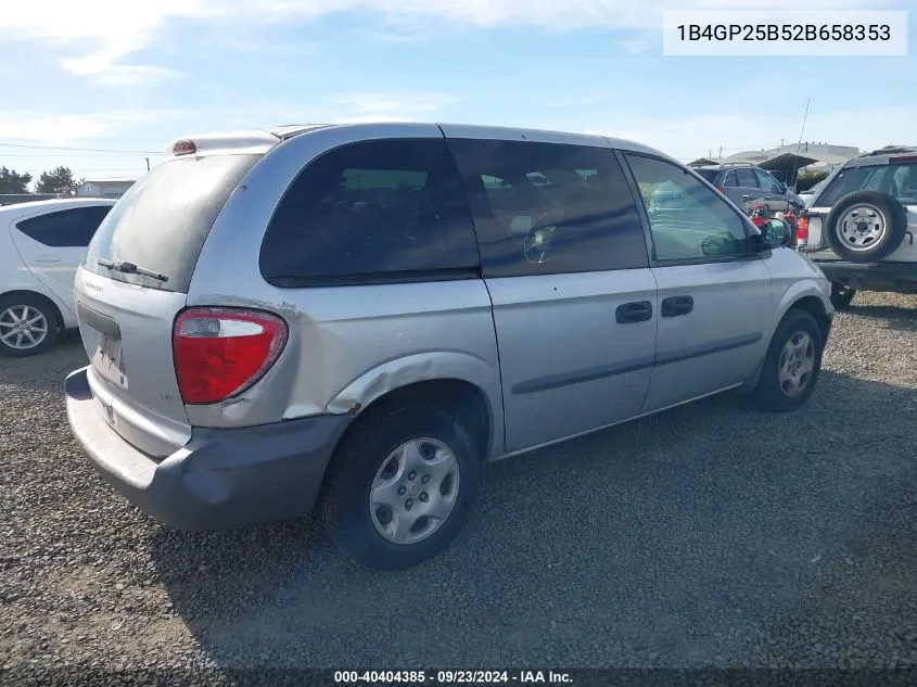 2002 Dodge Caravan Se VIN: 1B4GP25B52B658353 Lot: 40404385