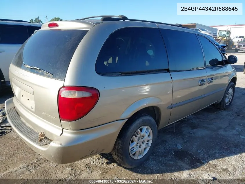 2002 Dodge Grand Caravan Sport VIN: 2B4GP44342R688645 Lot: 40430078