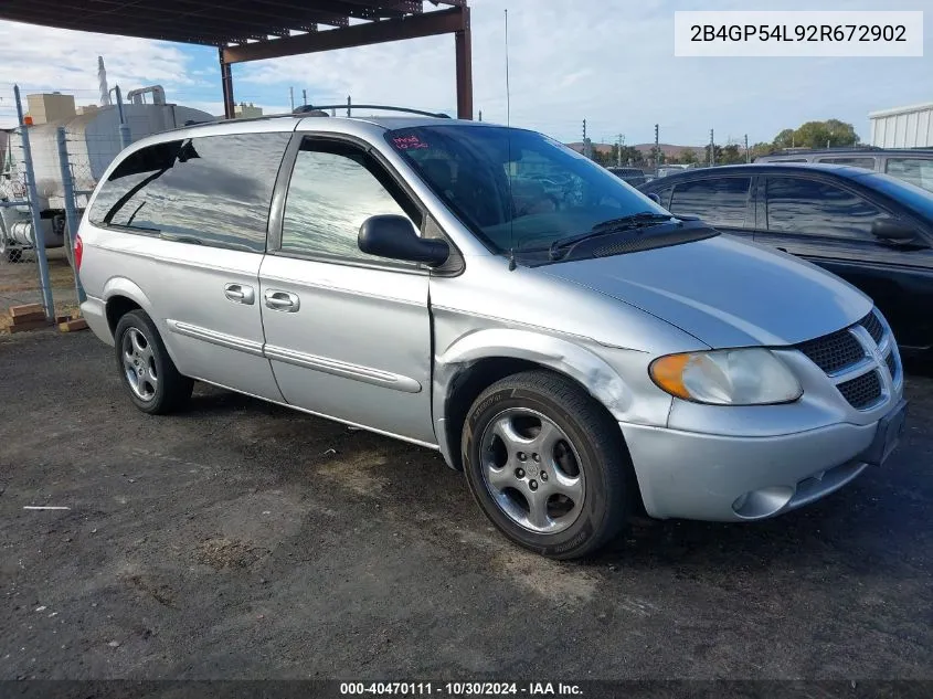 2002 Dodge Grand Caravan Es VIN: 2B4GP54L92R672902 Lot: 40470111