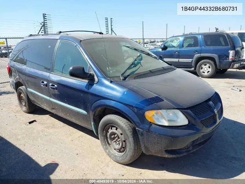 2002 Dodge Grand Caravan VIN: 1B4GP44332B680731 Lot: 40493619