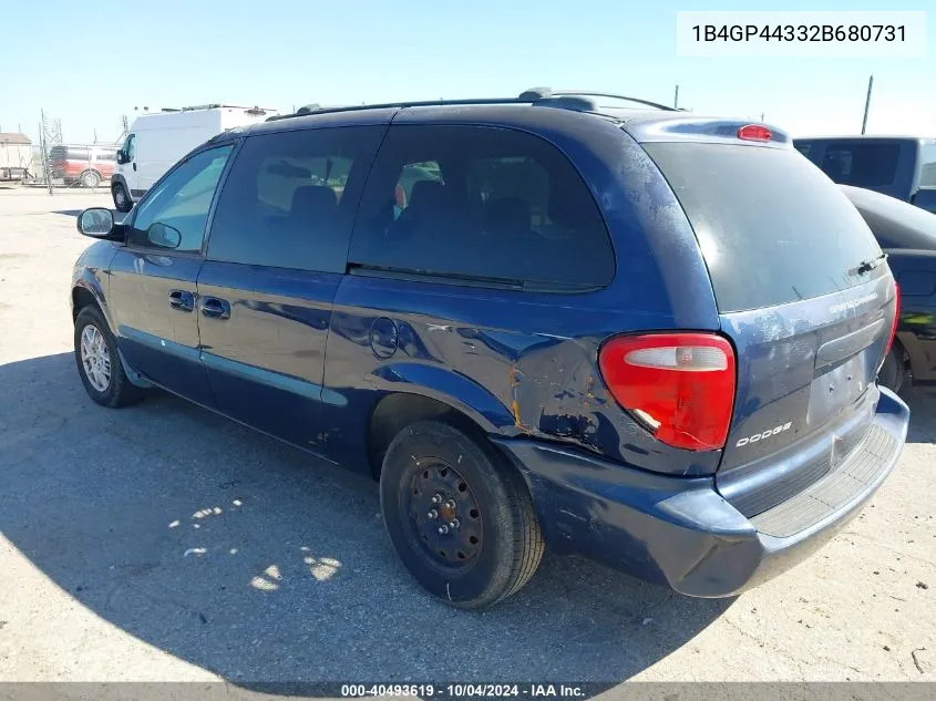 2002 Dodge Grand Caravan VIN: 1B4GP44332B680731 Lot: 40493619