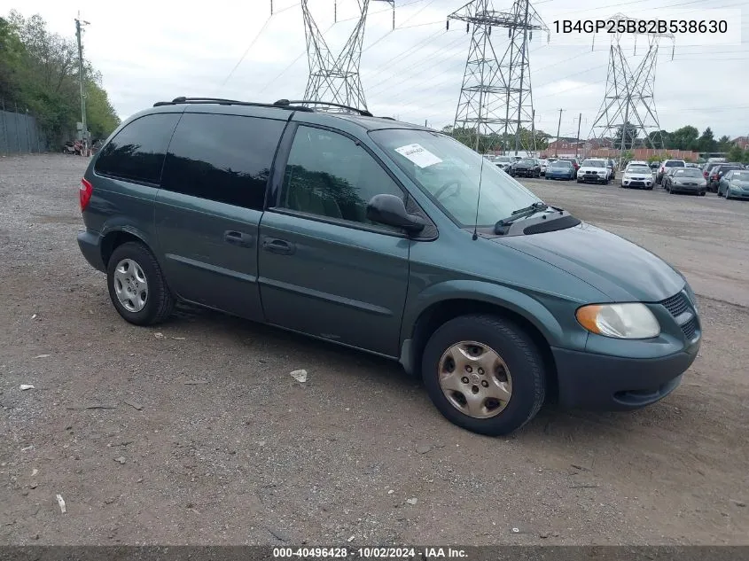 2002 Dodge Caravan Se VIN: 1B4GP25B82B538630 Lot: 40496428