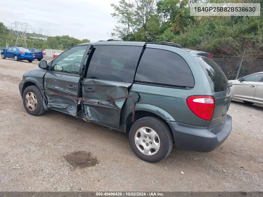 2002 Dodge Caravan Se VIN: 1B4GP25B82B538630 Lot: 40496428