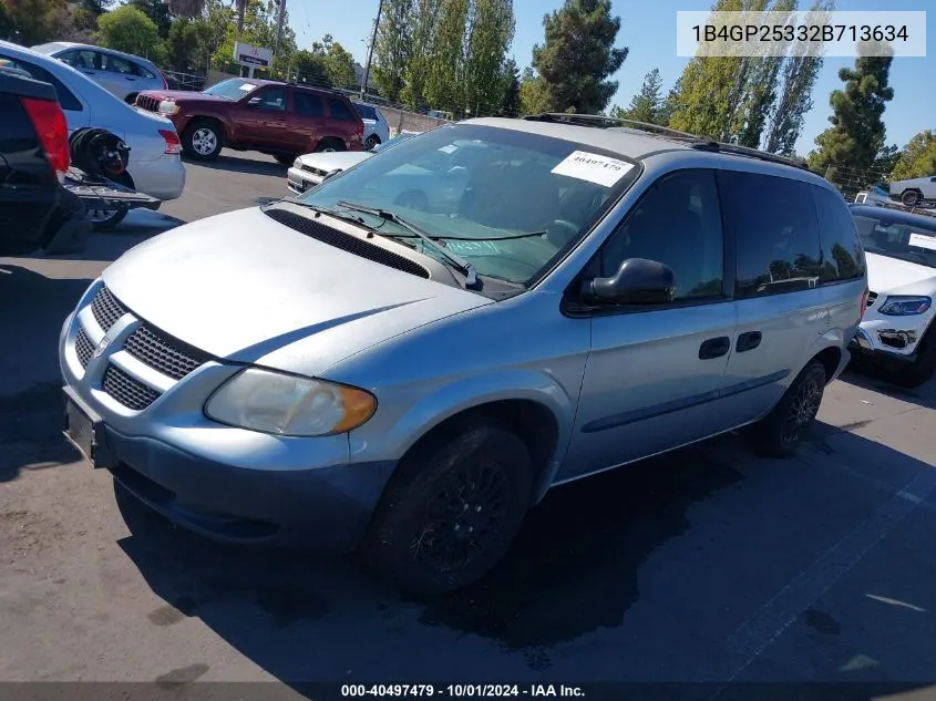 2002 Dodge Caravan Se VIN: 1B4GP25332B713634 Lot: 40497479