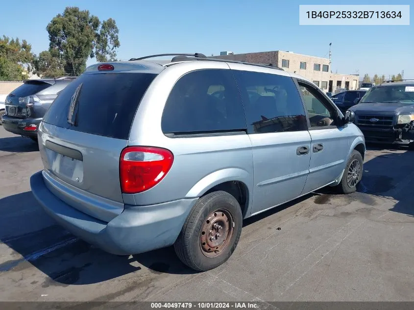 2002 Dodge Caravan Se VIN: 1B4GP25332B713634 Lot: 40497479