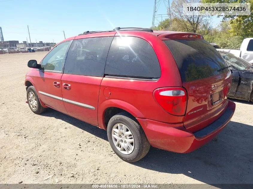 2002 Dodge Caravan Sport VIN: 1B4GP453X2B574436 Lot: 40516650