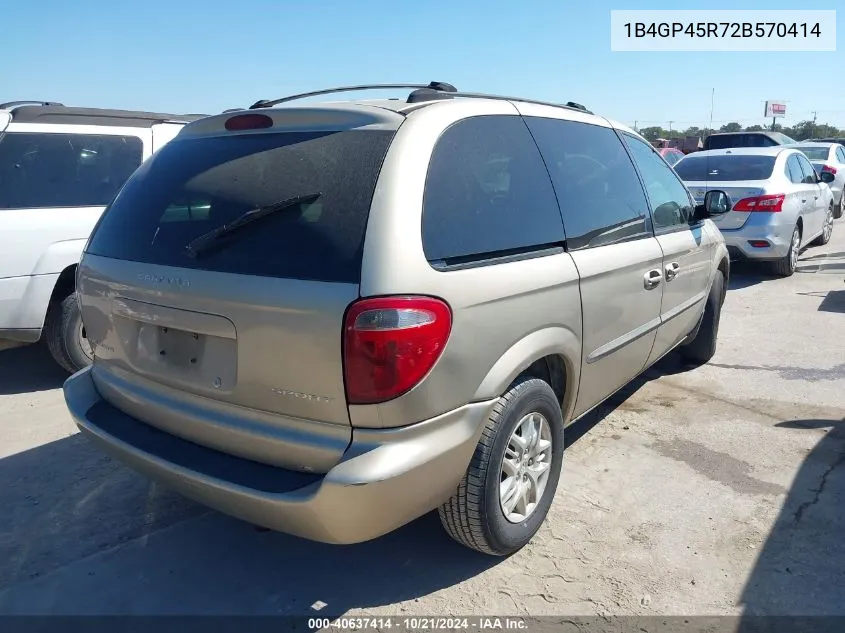 2002 Dodge Caravan Sport VIN: 1B4GP45R72B570414 Lot: 40637414