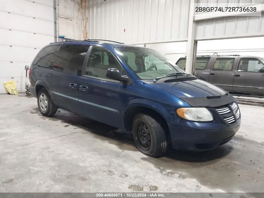 2002 Dodge Grand Caravan Ex VIN: 2B8GP74L72R736638 Lot: 40658871