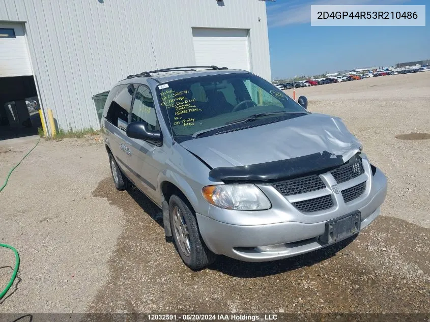 2003 Dodge Grand Caravan VIN: 2D4GP44R53R210486 Lot: 12032591