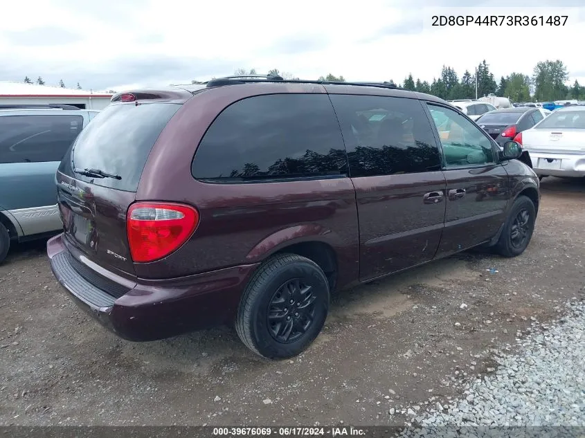 2003 Dodge Grand Caravan Sport VIN: 2D8GP44R73R361487 Lot: 39676069