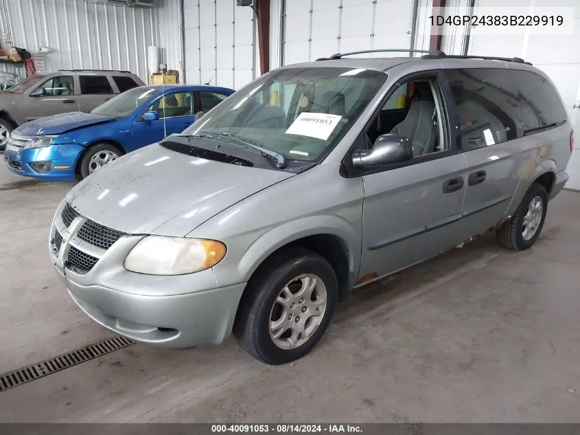 2003 Dodge Grand Caravan Se VIN: 1D4GP24383B229919 Lot: 40091053