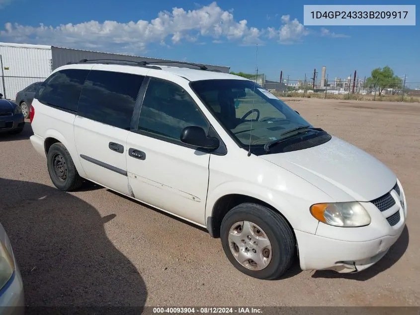 2003 Dodge Grand Caravan Se VIN: 1D4GP24333B209917 Lot: 40093904