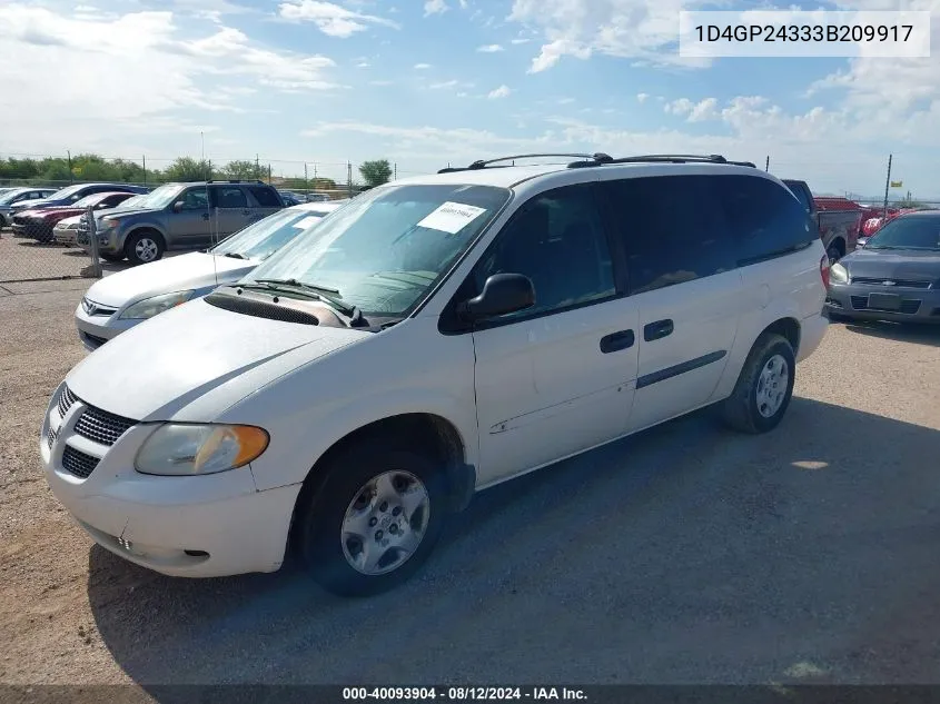 2003 Dodge Grand Caravan Se VIN: 1D4GP24333B209917 Lot: 40093904