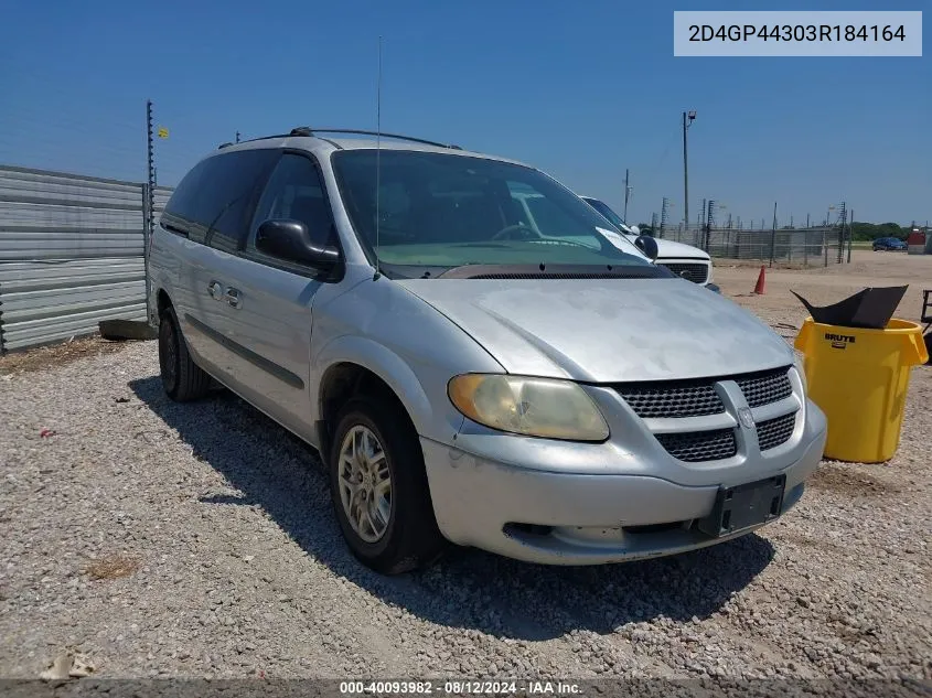 2003 Dodge Grand Caravan Sport VIN: 2D4GP44303R184164 Lot: 40093982