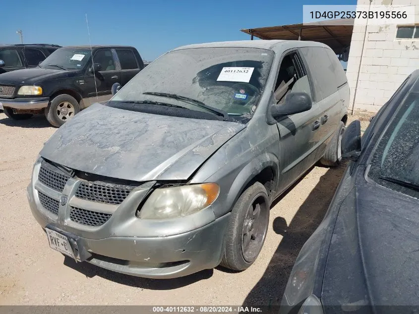 2003 Dodge Caravan Se VIN: 1D4GP25373B195566 Lot: 40112632