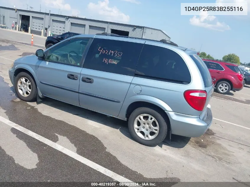 2003 Dodge Caravan Se VIN: 1D4GP25R83B255116 Lot: 40219357