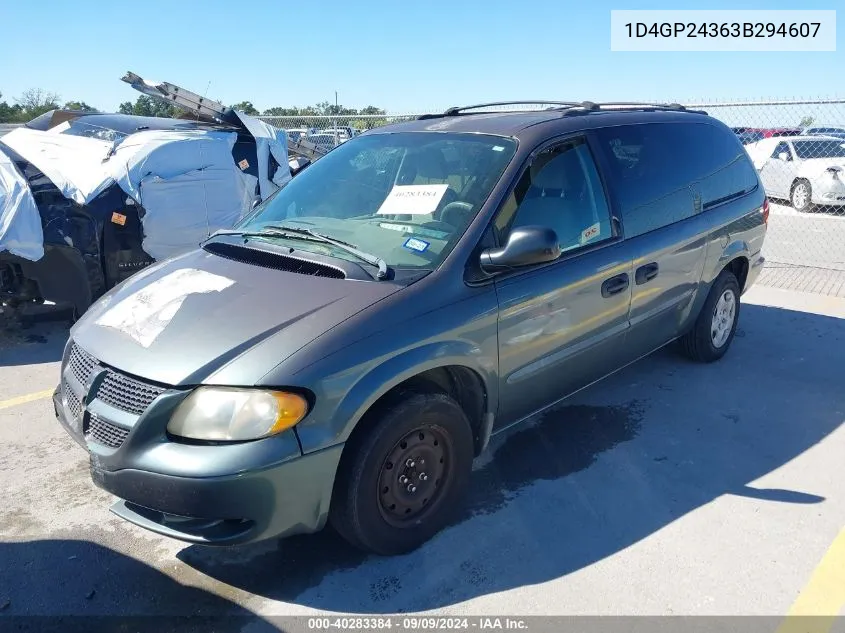 2003 Dodge Grand Caravan Se VIN: 1D4GP24363B294607 Lot: 40283384