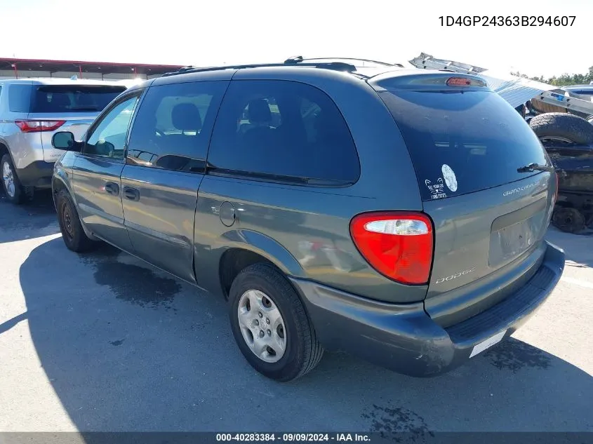 2003 Dodge Grand Caravan Se VIN: 1D4GP24363B294607 Lot: 40283384