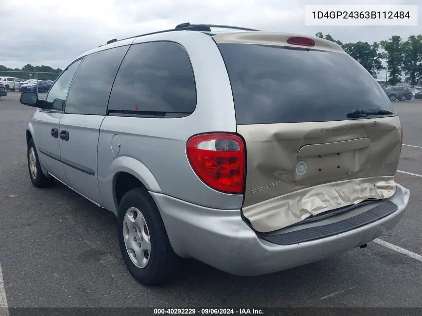 2003 Dodge Grand Caravan Se VIN: 1D4GP24363B112484 Lot: 40292229