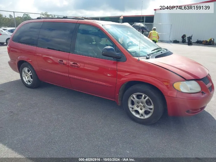 2003 Dodge Grand Caravan Ex VIN: 2D4GP74L63R159139 Lot: 40292916