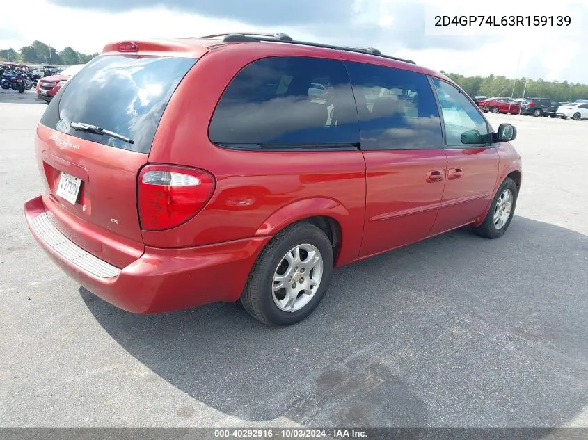 2003 Dodge Grand Caravan Ex VIN: 2D4GP74L63R159139 Lot: 40292916