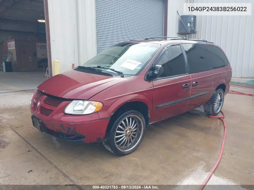 2003 Dodge Grand Caravan Se VIN: 1D4GP24383B256022 Lot: 40321763