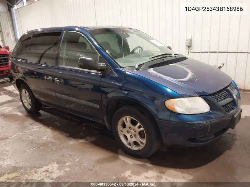 2003 Dodge Caravan Se VIN: 1D4GP25343B168986 Lot: 40336642