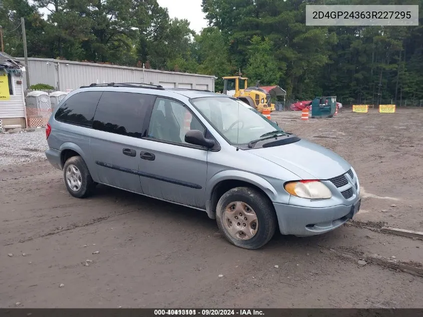 2003 Dodge Grand Caravan Se VIN: 2D4GP24363R227295 Lot: 40413101