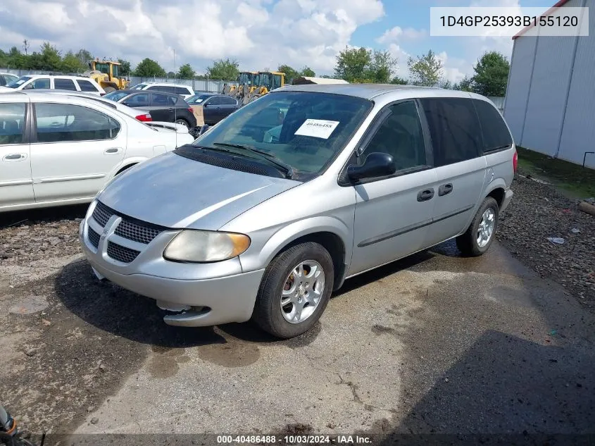 2003 Dodge Caravan Se VIN: 1D4GP25393B155120 Lot: 40486488