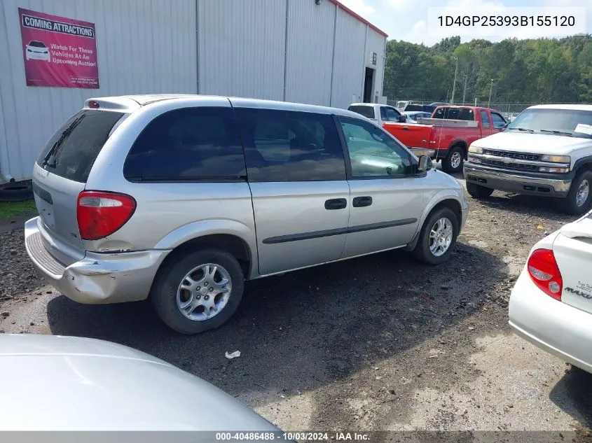 2003 Dodge Caravan Se VIN: 1D4GP25393B155120 Lot: 40486488