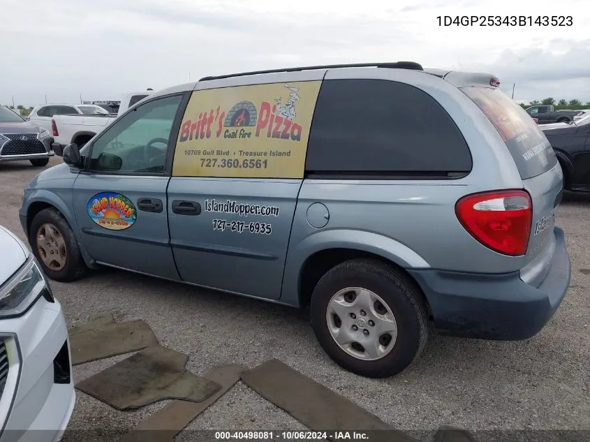 1D4GP25343B143523 2003 Dodge Caravan Se