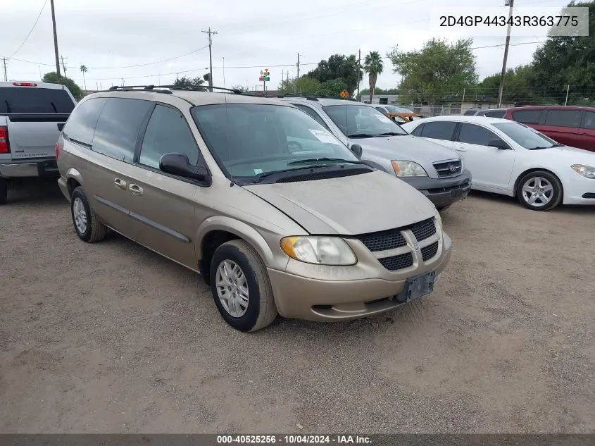 2003 Dodge Grand Caravan Sport VIN: 2D4GP44343R363775 Lot: 40525256