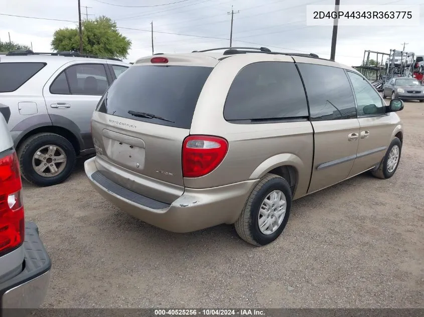 2003 Dodge Grand Caravan Sport VIN: 2D4GP44343R363775 Lot: 40525256