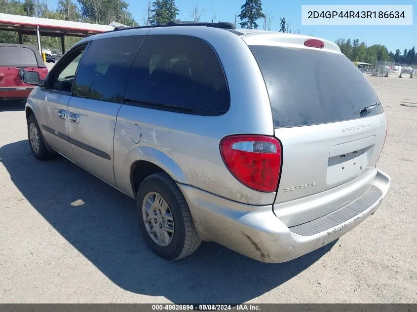 2003 Dodge Grand Caravan Sport VIN: 2D4GP44R43R186634 Lot: 40528694