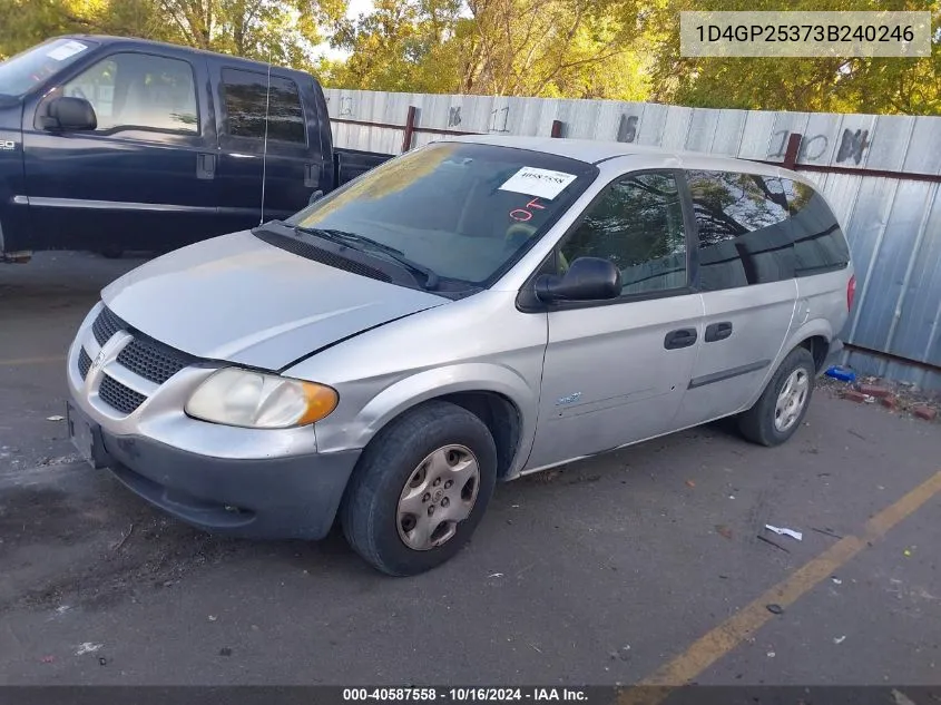 2003 Dodge Caravan Se VIN: 1D4GP25373B240246 Lot: 40587558