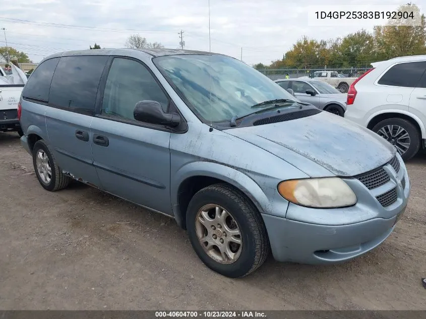 1D4GP25383B192904 2003 Dodge Caravan Se