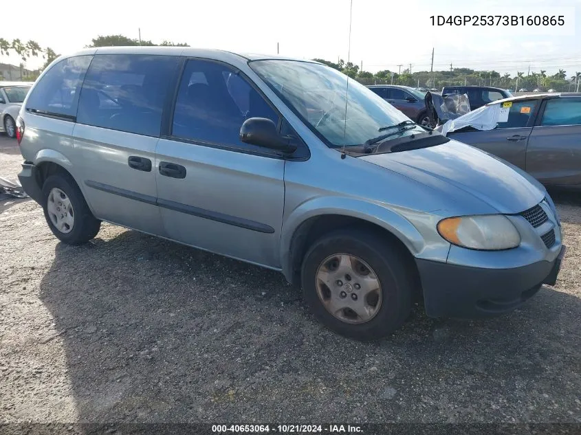 2003 Dodge Caravan Se VIN: 1D4GP25373B160865 Lot: 40653064