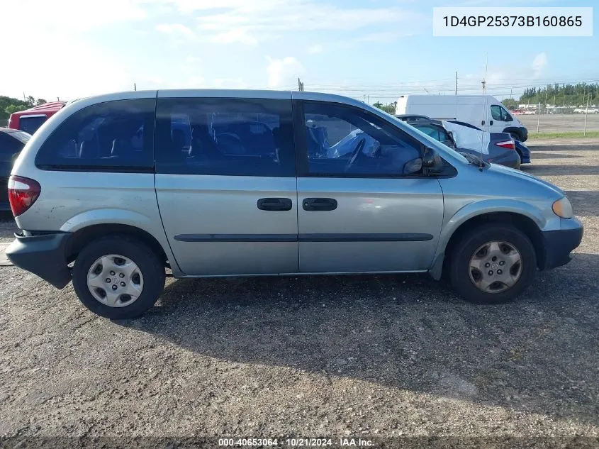 2003 Dodge Caravan Se VIN: 1D4GP25373B160865 Lot: 40653064