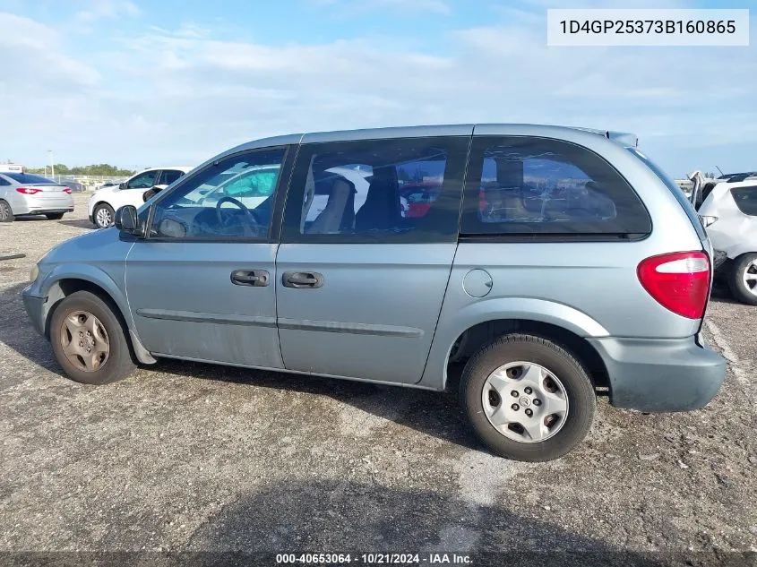 2003 Dodge Caravan Se VIN: 1D4GP25373B160865 Lot: 40653064