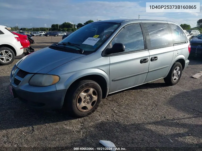 2003 Dodge Caravan Se VIN: 1D4GP25373B160865 Lot: 40653064